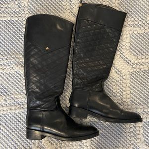 Tory Burch size 8, real leather black boots